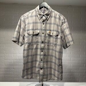 Carhartt Mens Original Fit‎ Plaid Short Sleeve Button Up Work Shirt Size M